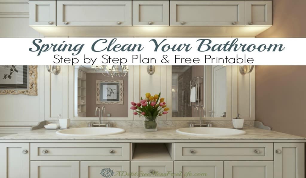 The grout is a mess; you can barely see yourself in the mirror, and the medicine cabinet is overflowing with so much junk you can hardly close it. It's that time of year when we feel compelled to spring clean our homes. Let's give our bathroom the overhaul it deserves. Spring clean your bathroom. Step by step plan and free checklist!