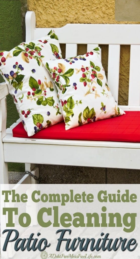 Take your patio furniture from grungy to sparkling with tips in our complete guide for cleaning patio furniture no matter what it’s made of~ 