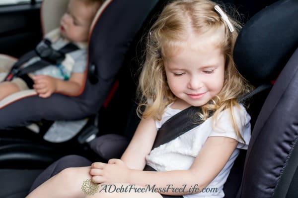 Toddler cute kids in car seats summer