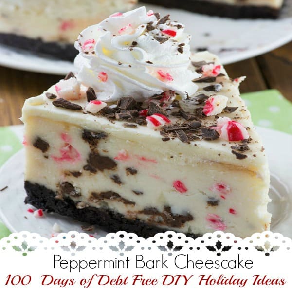 Three delicious layers of holiday tastiness! Perfect for creating a new Christmas tradition! Visit our 100 Days of Debt Free DIY Holiday Ideas for more recipes, decorating ideas, crafts, homemade gift ideas holiday budget tips and much more!