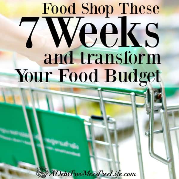 Use the grocery store sales cycle and learn how to save big bucks by shopping for food for your family on these seven weeks! See your grocery budget transformed! 