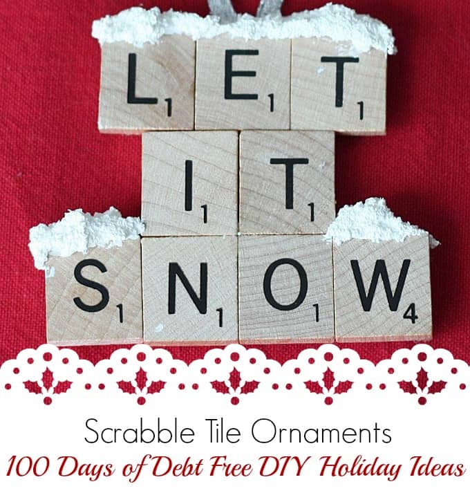 This Christmas make something personalized by using scrabble tiles! Make them for everyone on your holiday gift giving list. Visit our 100 Days of Debt Free DIY Holiday Ideas for more recipes, decorating ideas, crafts, homemade gift ideas holiday budget tips and much more!