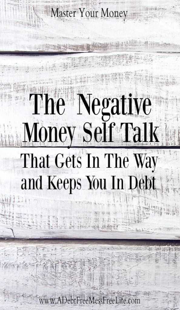 Do you find yourself beating yourself up after overspending? Our internal money self talk can be a real roadblock when trying to get out of debt. Learn how to shut it up!